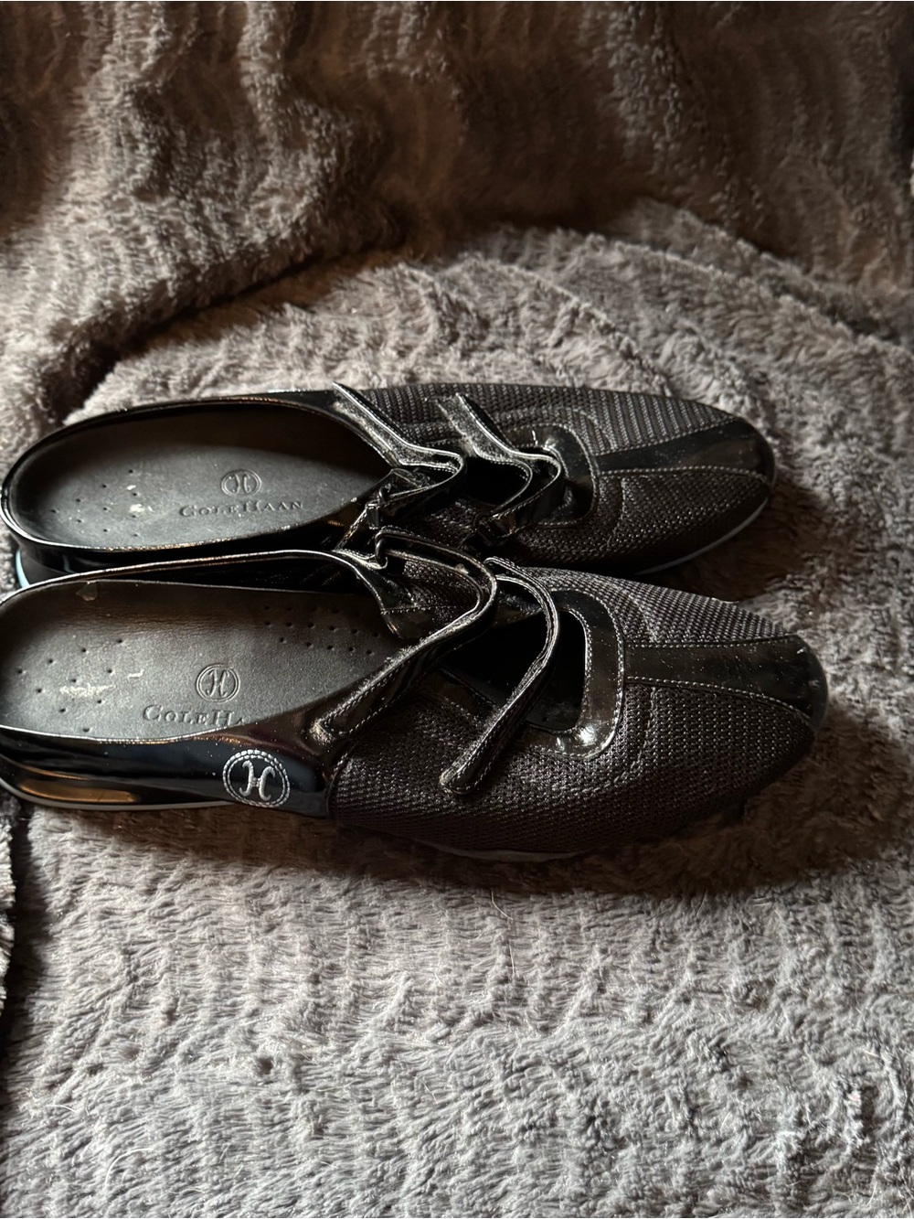 Cole Haan Black Women's Slip-On Loafers with Decorative Straps